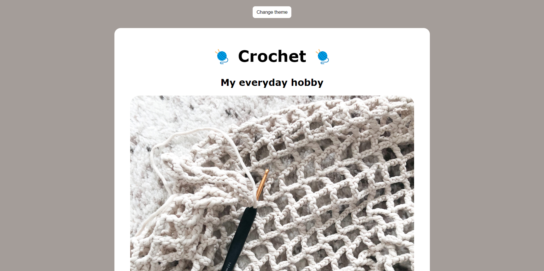 screenshot of crochet page